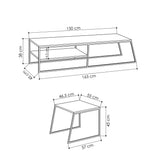 Pal Modern TV Unit Multimedia Centre Stand With Storage White 163cm