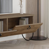 Norfolk Modern TV Unit Multimedia Centre Dark Oak with Storage