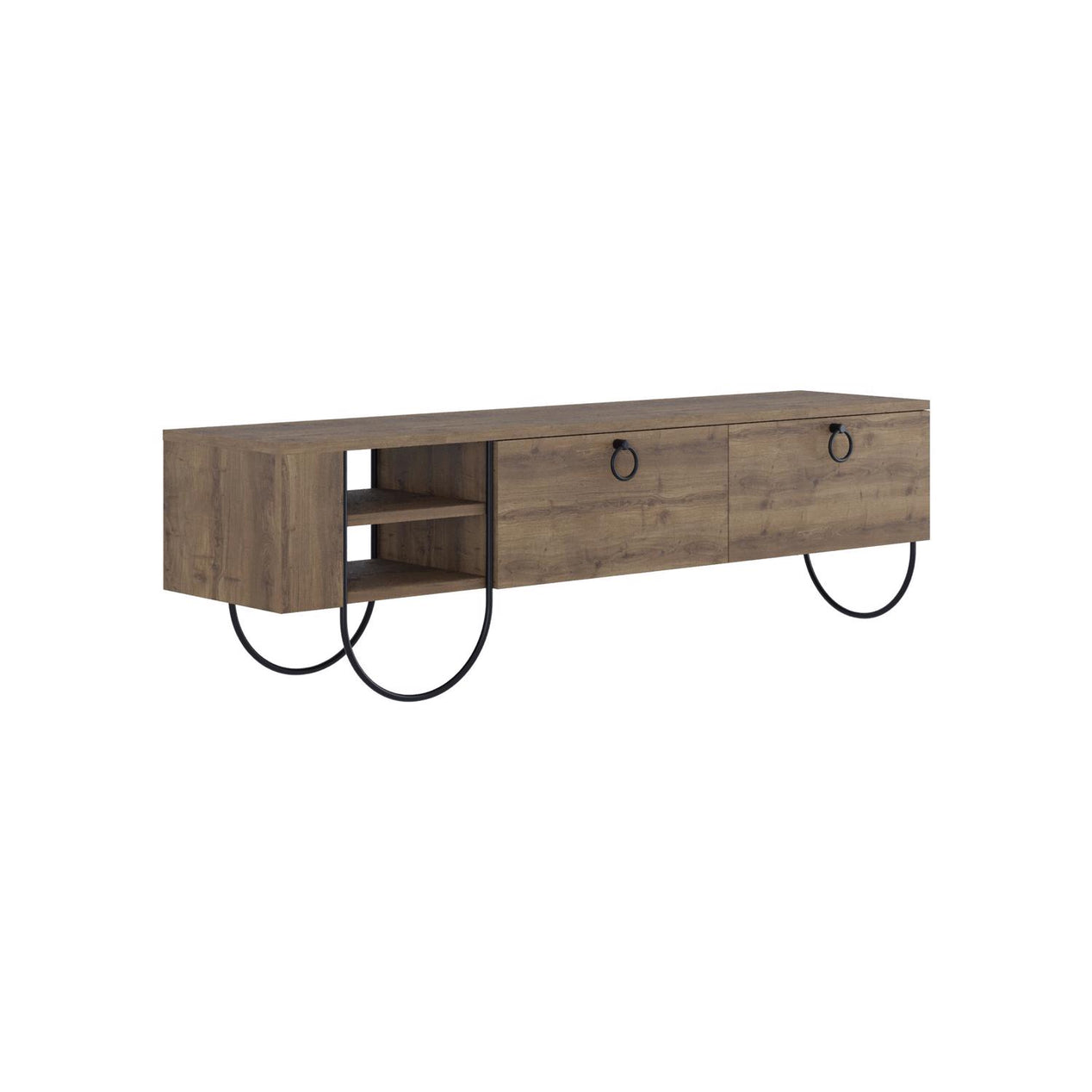 Norfolk Modern TV Unit Multimedia Centre Dark Oak with Storage