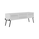 Naive 2 Door TV Unit Stand - White with Black Metal Legs