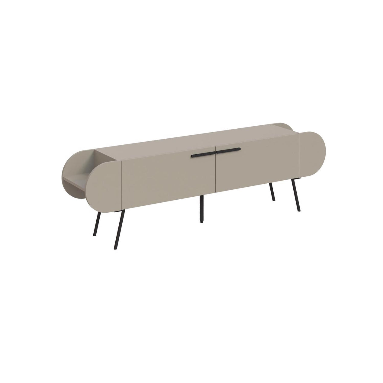 Capsule Modern TV Unit Multimedia Centre Sandstone with Storage
