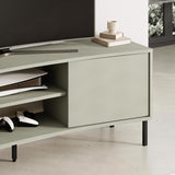 Frem Modern Curved TV Stand 2 Door Unit Ash Green