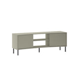 Frem Modern Curved TV Stand 2 Door Unit Ash Green