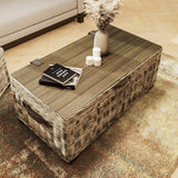 Maya Handmade Kubu Rattan Storage Coffee Table