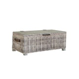 Maya Handmade Kubu Rattan Storage Coffee Table Limewash