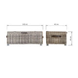Maya Handmade Kubu Rattan Storage Coffee Table Limewash