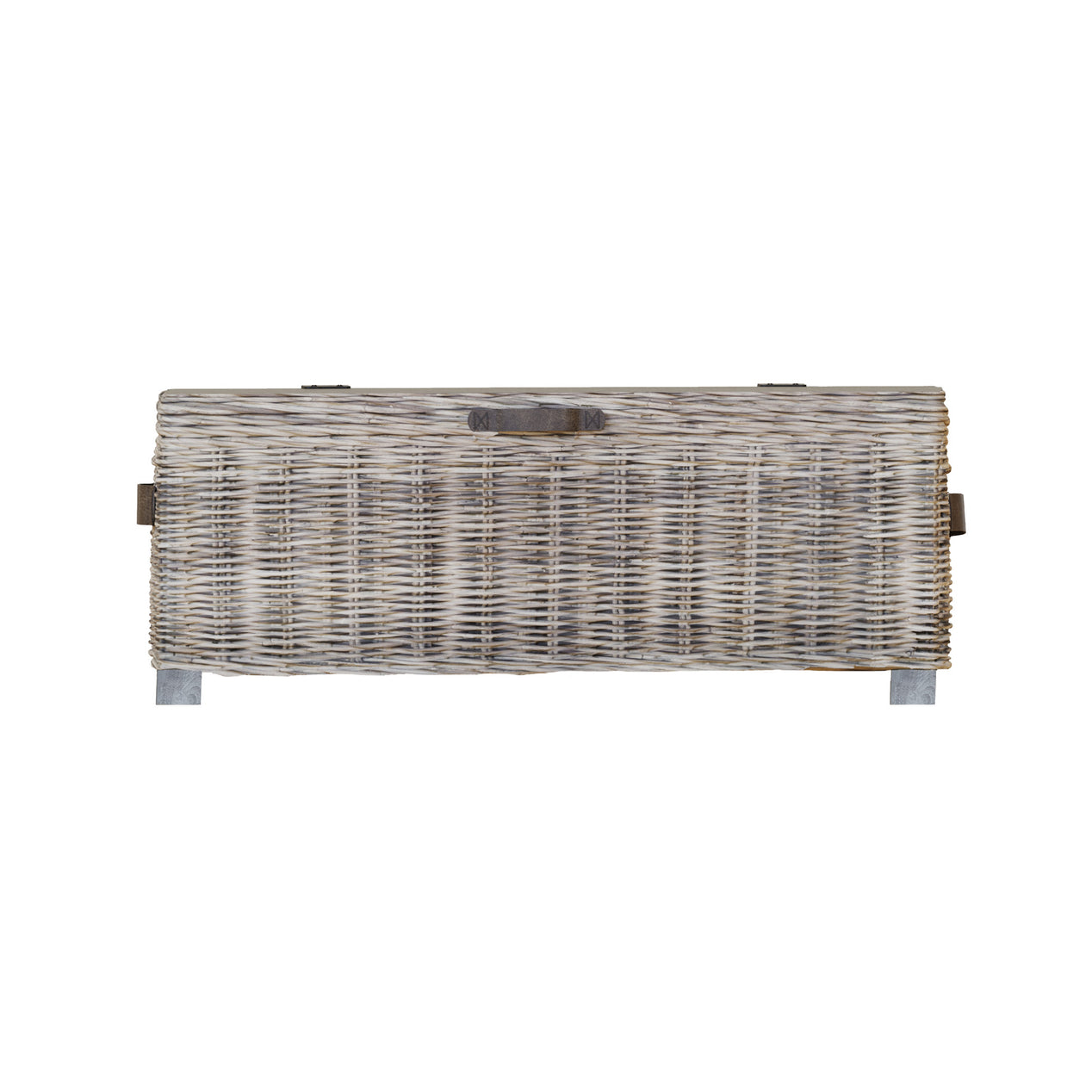 Maya Handmade Kubu Rattan Storage Coffee Table Limewash