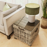 Maya Handmade Kubu Rattan Storage Side Table