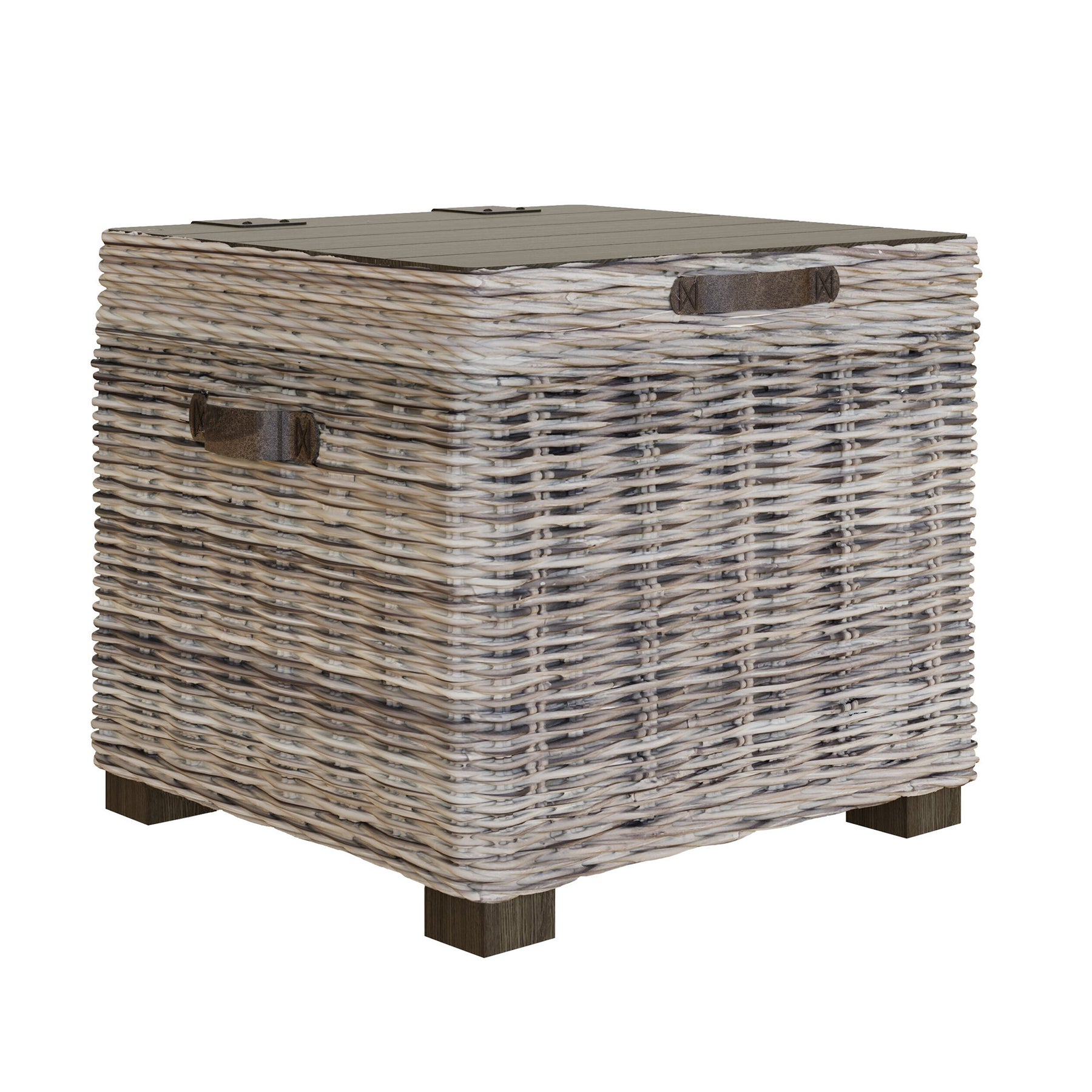 Maya Handmade Kubu Rattan Storage Side Table