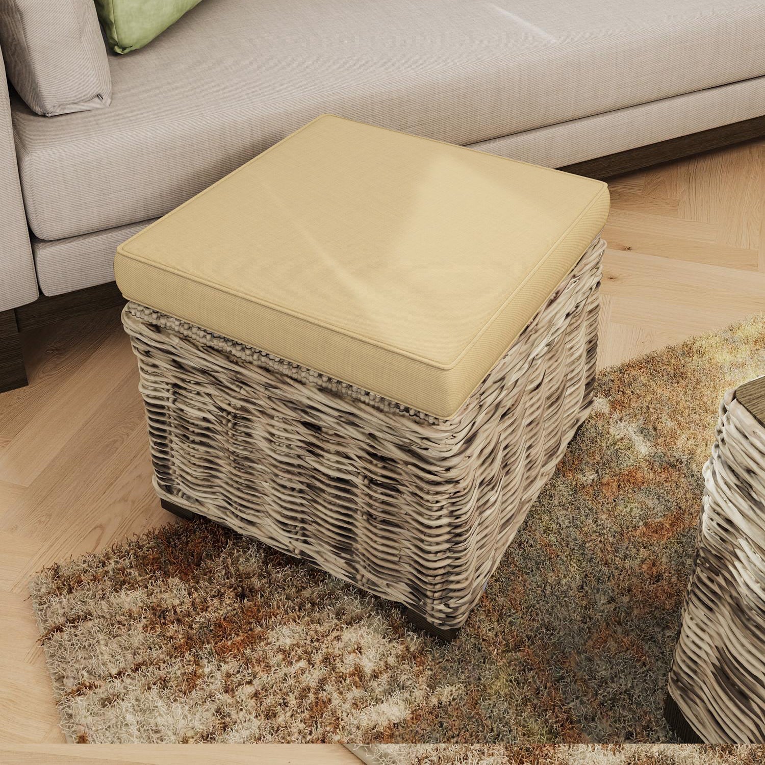 Maya Handmade Kubu Rattan Small Storage Stool