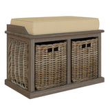 Maya Handmade Kubu Rattan Small Basket Storage Bench