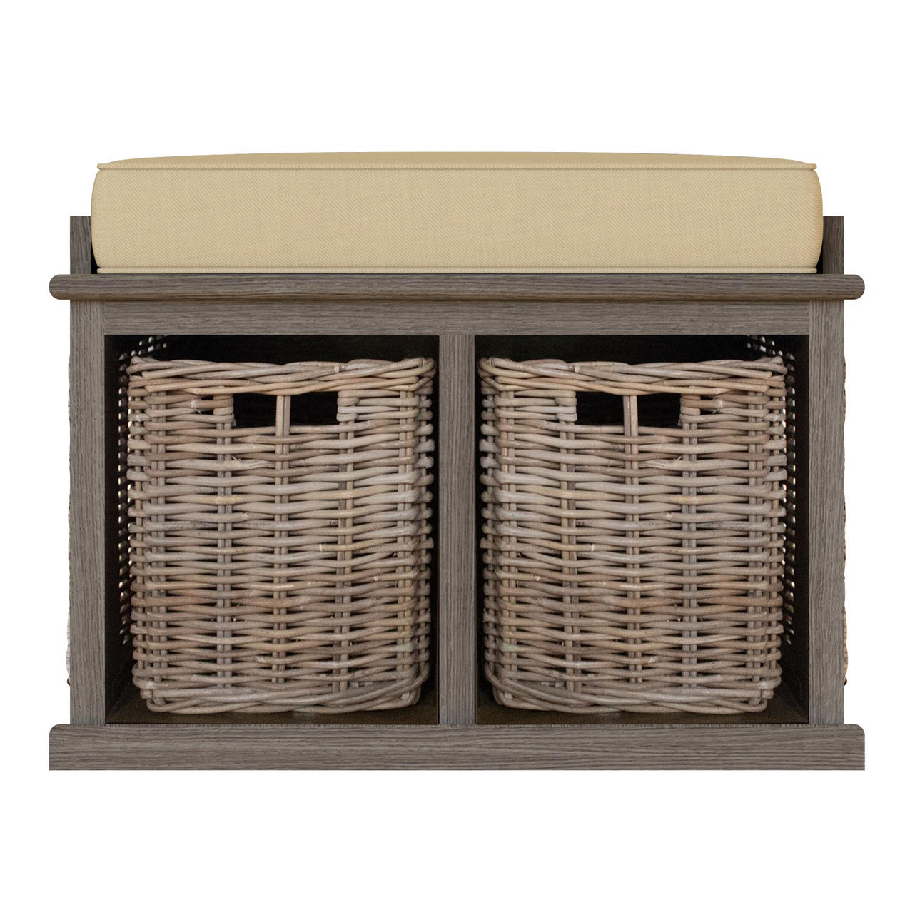 Maya Handmade Kubu Rattan Small Basket Storage Bench