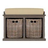 Maya Handmade Kubu Rattan Small Basket Storage Bench