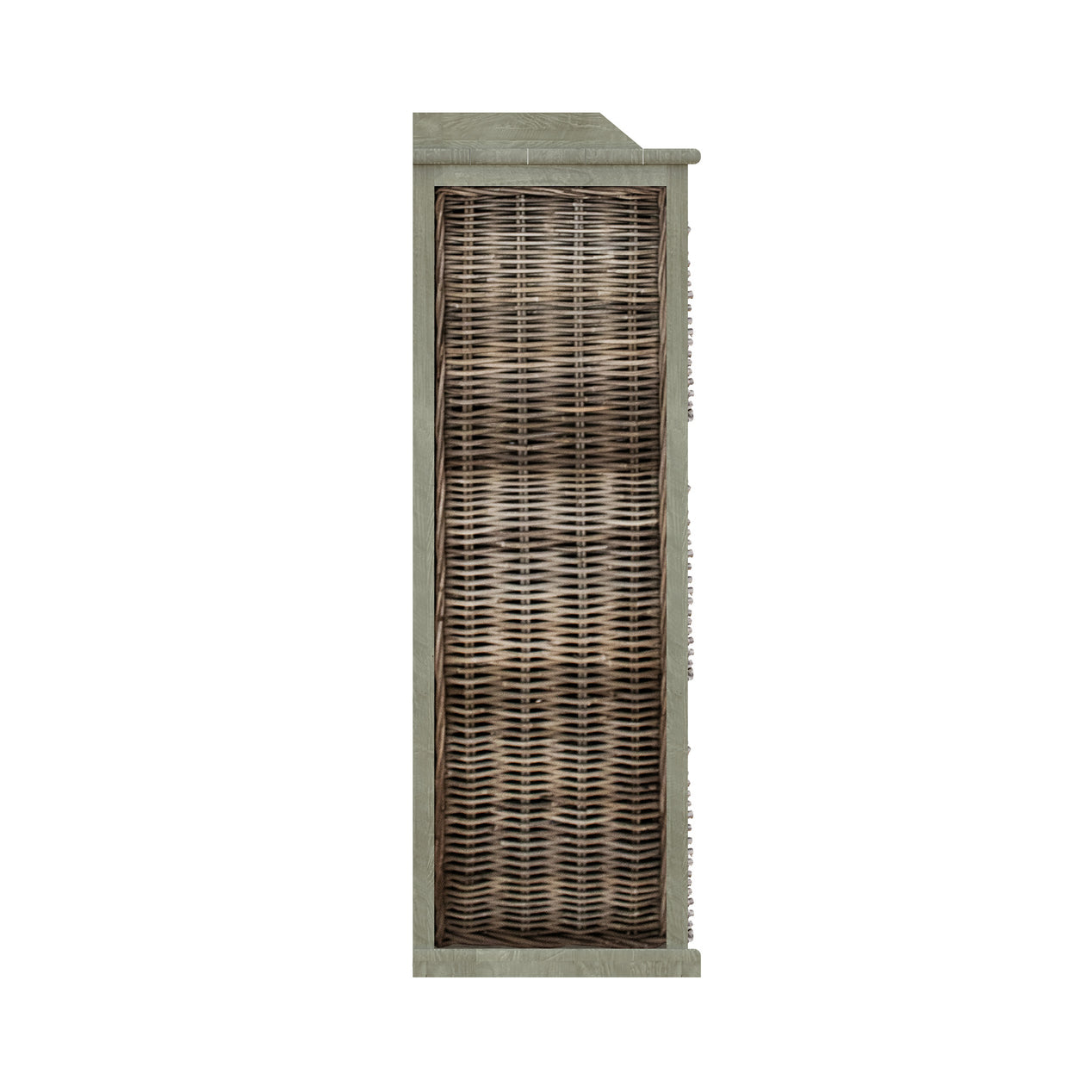 Maya Handmade Kubu Rattan 3 Basket Storage Unit Limewash