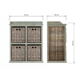 Maya Handmade Kubu Rattan 2 Over 2 Basket Storage Unit Limewash