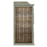 Maya Handmade Kubu Rattan 2 Over 2 Basket Storage Unit Limewash
