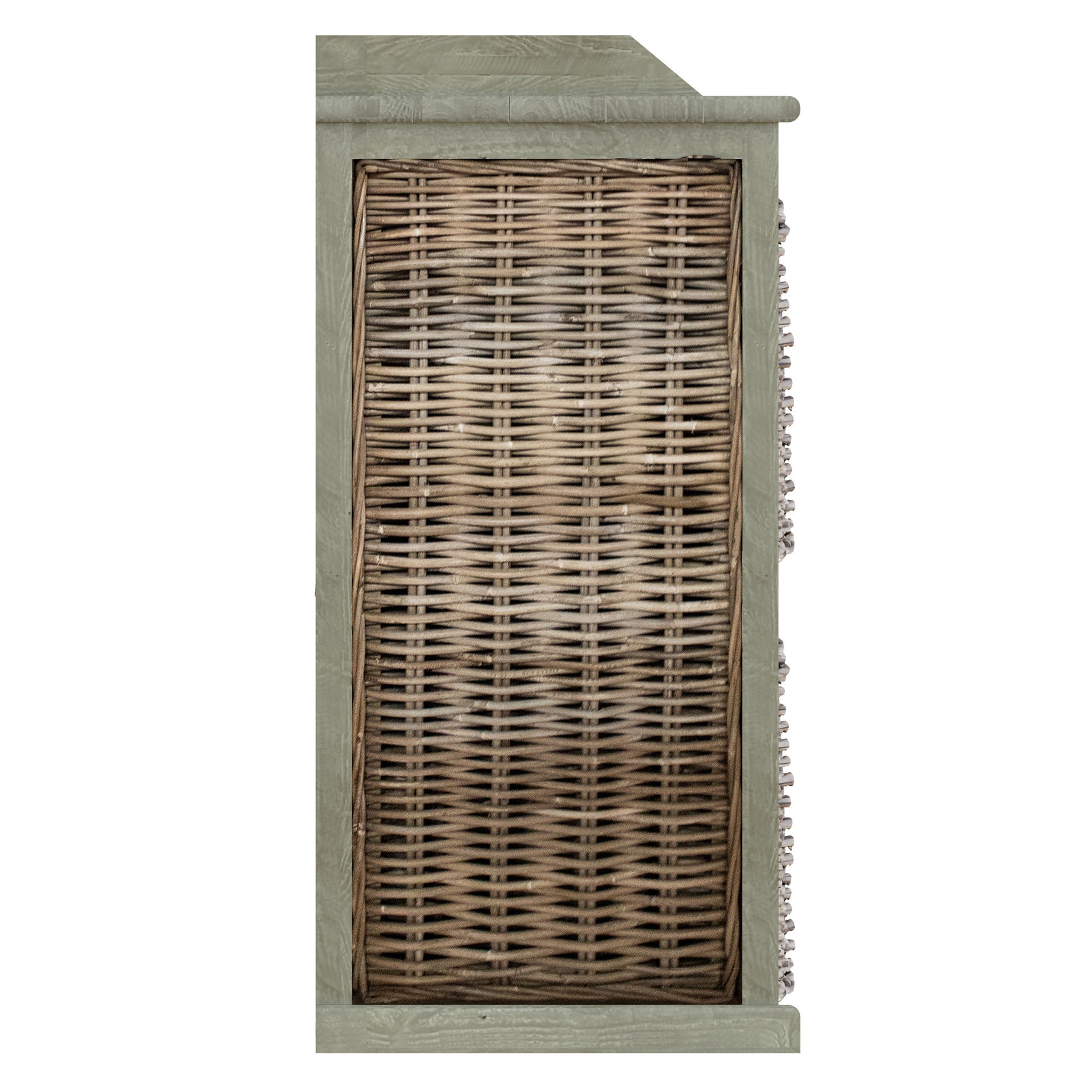 Maya Handmade Kubu Rattan 2 Over 2 Basket Storage Unit Limewash