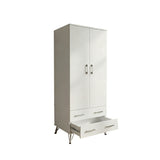 Maldon White 2 Door 2 Drawer Combination Wardrobe