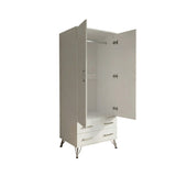 Maldon White 2 Door 2 Drawer Combination Wardrobe