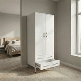 Maldon White 2 Door 2 Drawer Combination Wardrobe