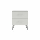 FWStyle Maldon White 2 Drawer Bedside Chest Table