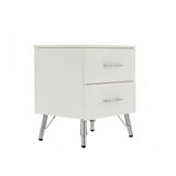 FWStyle Maldon White 2 Drawer Bedside Chest Table