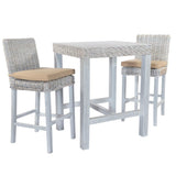 Maya Rattan Bar Table - Whitewash