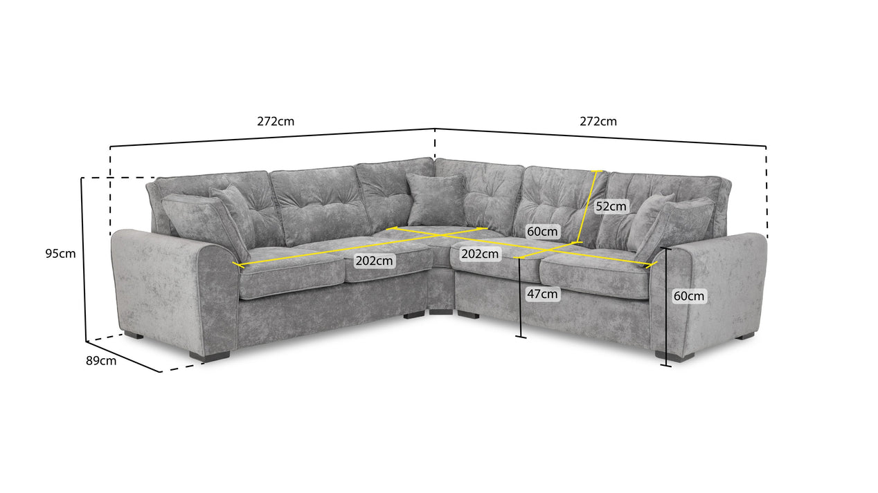 Maxwell Sofa Grey Large Corner