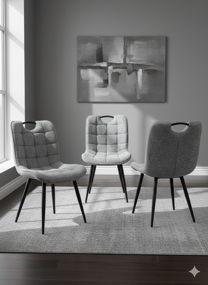 Arizona Dining Set With 4 Chairs Grey