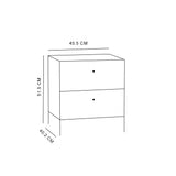 Moondust Snowy Oak Kalamos 2 Drawer Bedside Cabinet