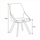 Myla Pack of 2 Swivel Dining Chairs - Black Chenille fabric