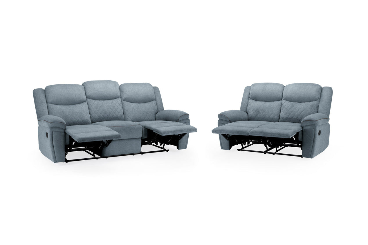 Myra Recliner Sofa Grey Fabric 3+2 Set