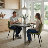 Nova Grey Square Dining Set with 2 Evie Green Chairs