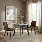 Esme Pack of 2 Dark Brown Fabric Dining Chairs