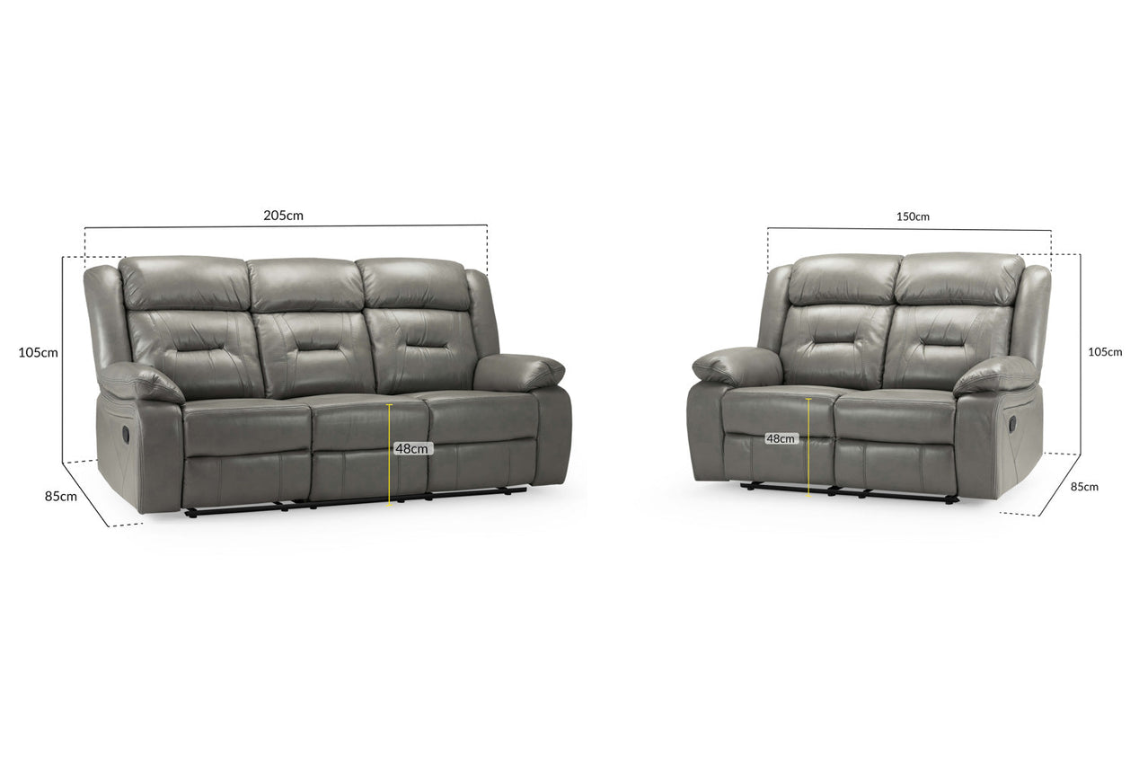 Novie Recliner Sofa Grey 3+2 Set