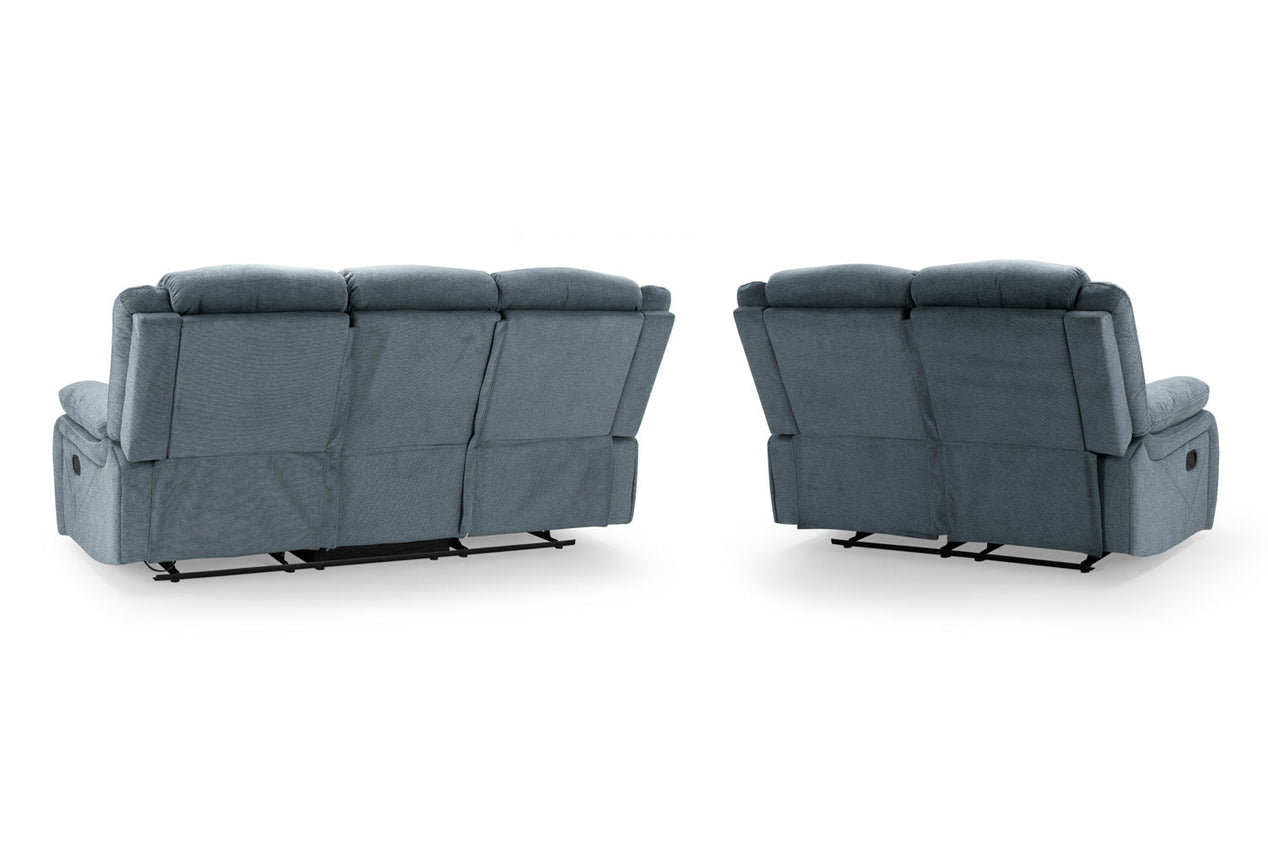 Novie Recliner Sofa Grey Fabric 3+2 Set