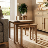 Taberno Oak Nest Of 2 Tables Natural Oak