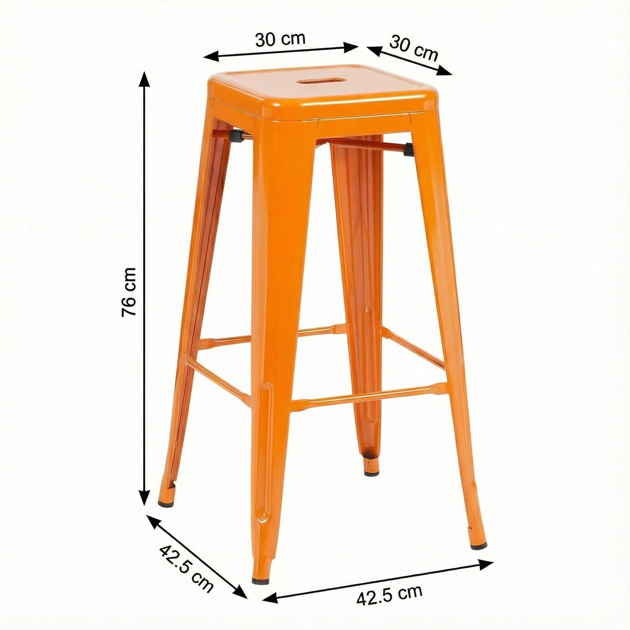 Bistro Pack Of 4 30 Orange Bar Stools