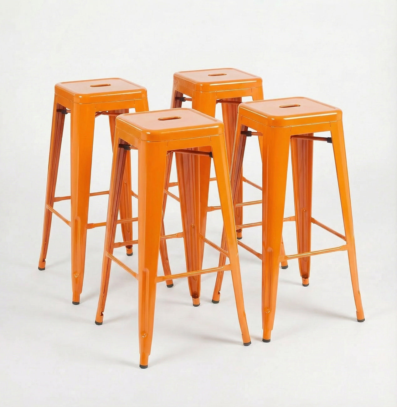 Bistro Pack Of 4 30 Orange Bar Stools