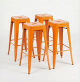 Bistro Pack Of 4 30 Orange Bar Stools