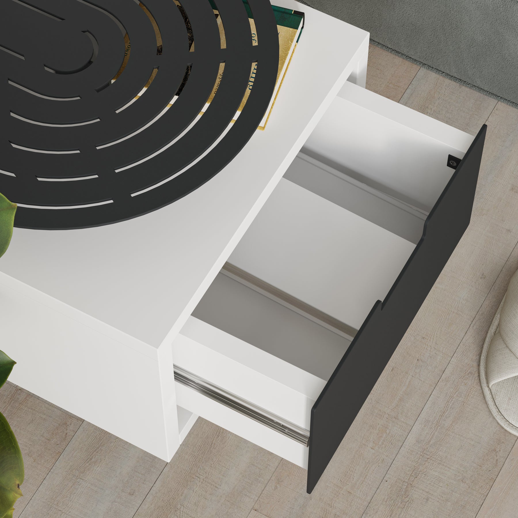 Modern Oslo Nightstand  Bedside Table with Drawer White