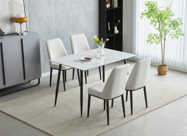 Oxford Dining Set With 4 Chairs White