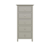 Palma 5 Drawer Chest of Drawers Pale Grey