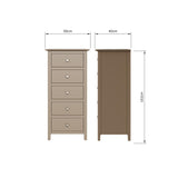 Palma 5 Drawer Chest of Drawers Putty