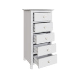 Palma 5 Drawer Chest of Drawers Pure White