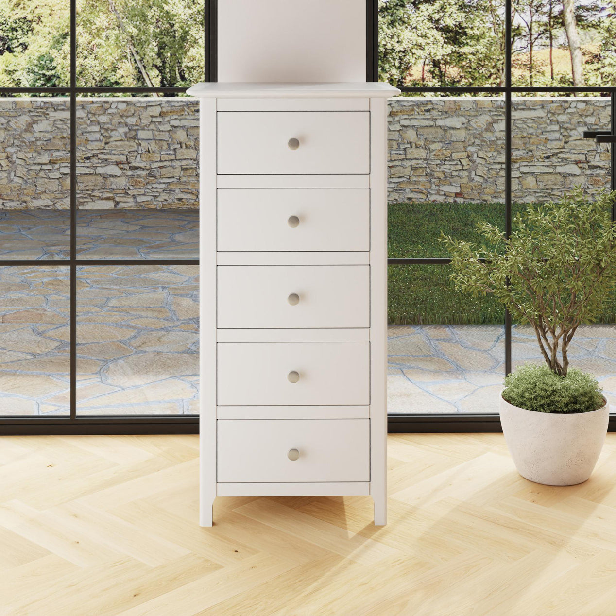 Palma 5 Drawer Chest of Drawers Pure White