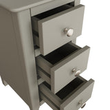 Palma 3 Drawer Bedside Cabinet Pale Grey