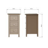 Palma 3 Drawer Bedside Cabinet Putty