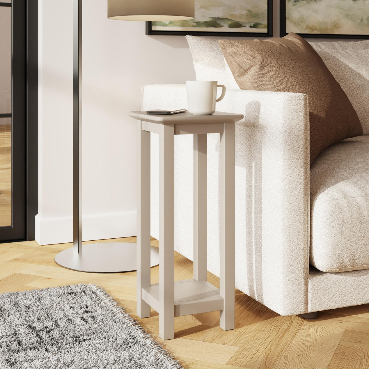 Palma Side Table Plant Stand Putty