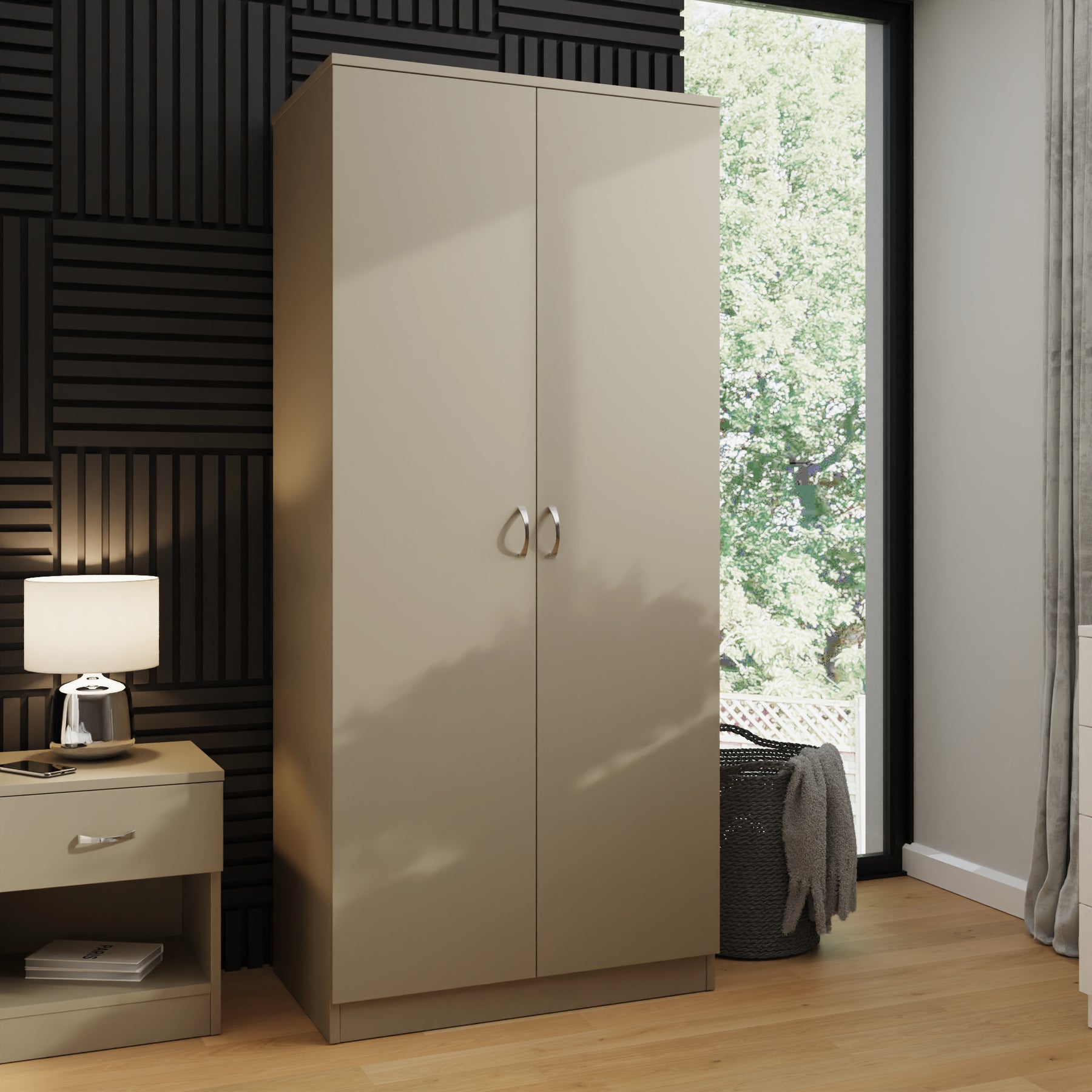 Promo 2 Door Double Wardrobe - Putty